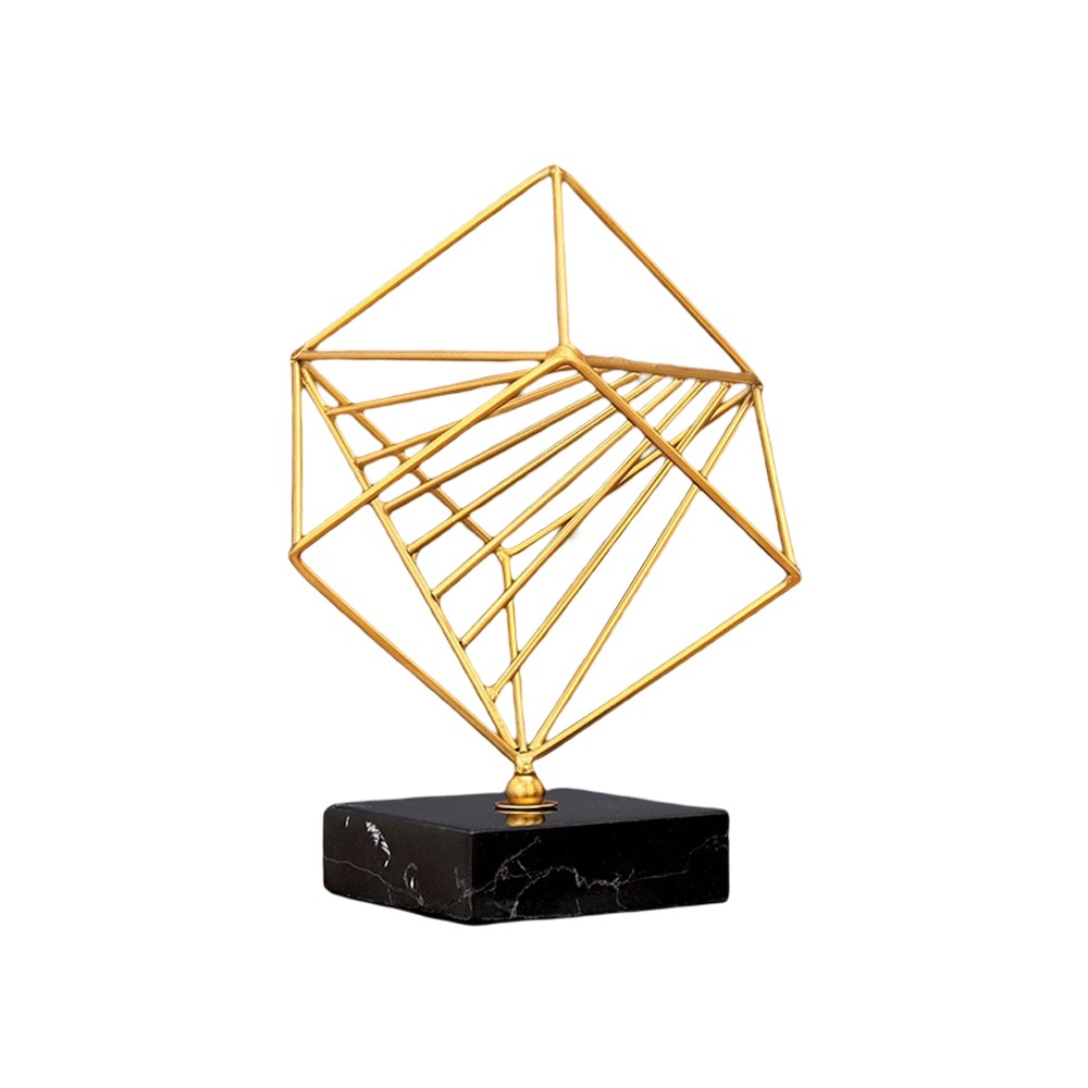 Morden Gold Abstract Design On Marble Stand