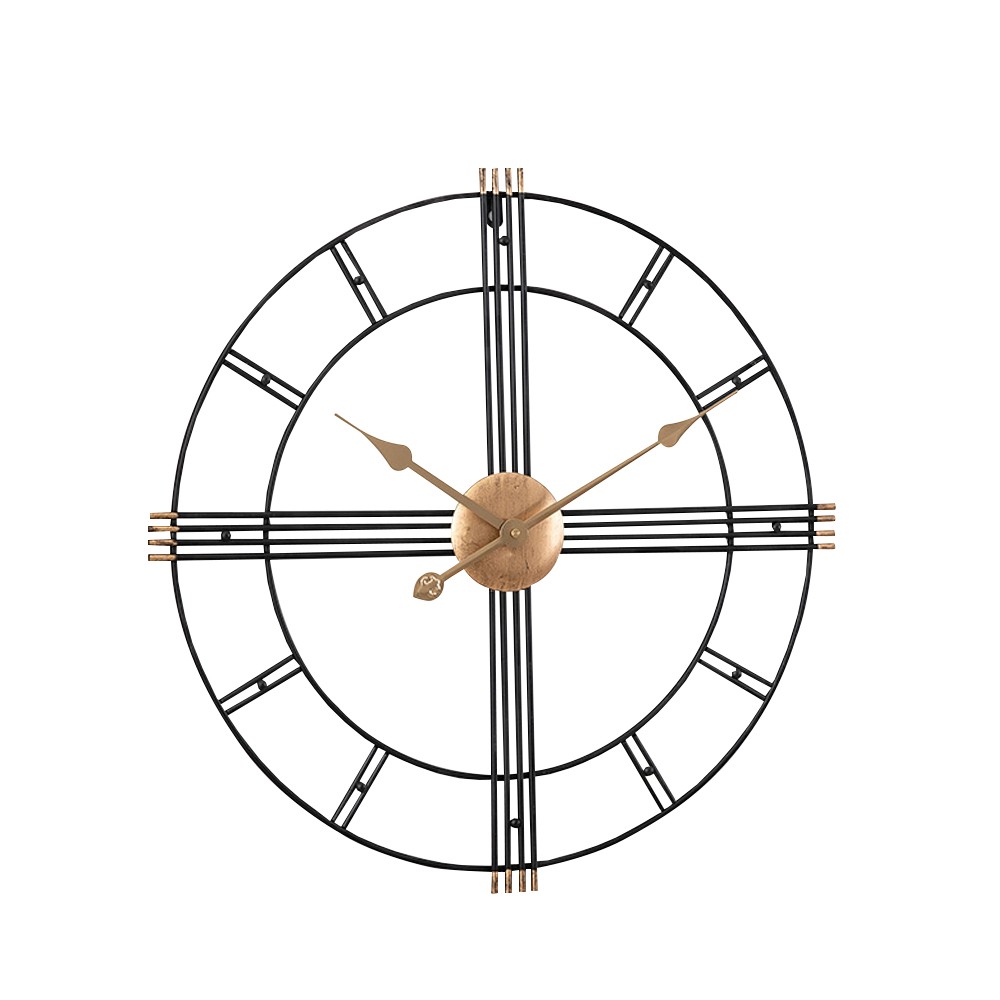 Modern Black & Gold Wall Clock A92 60CM