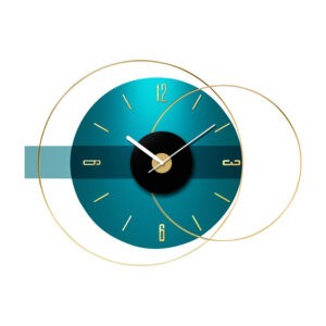 Modern Shades Of Blue & Gold Finish Wall Clock 2018A