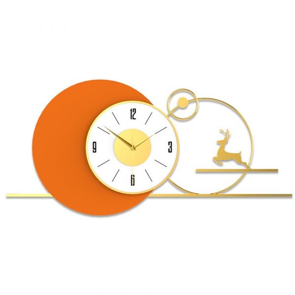 Modern Abstract Gold and Orange Wall Clock JT2119-80
