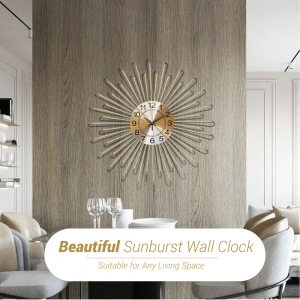Sunburst Golden Wall Clock 65*65