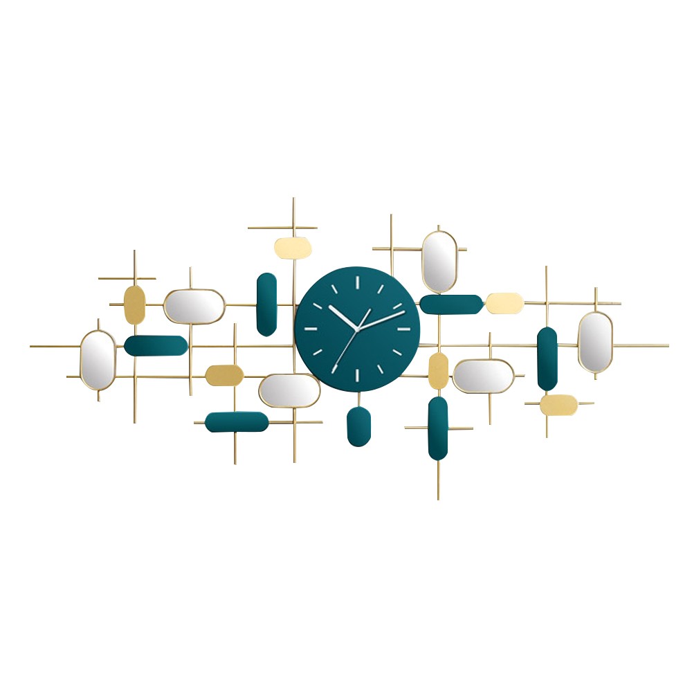 Modern Wall Clock Gold & Tirquese 6014A