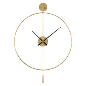 Modern Gold Frame Clock With Black Finish 60cm