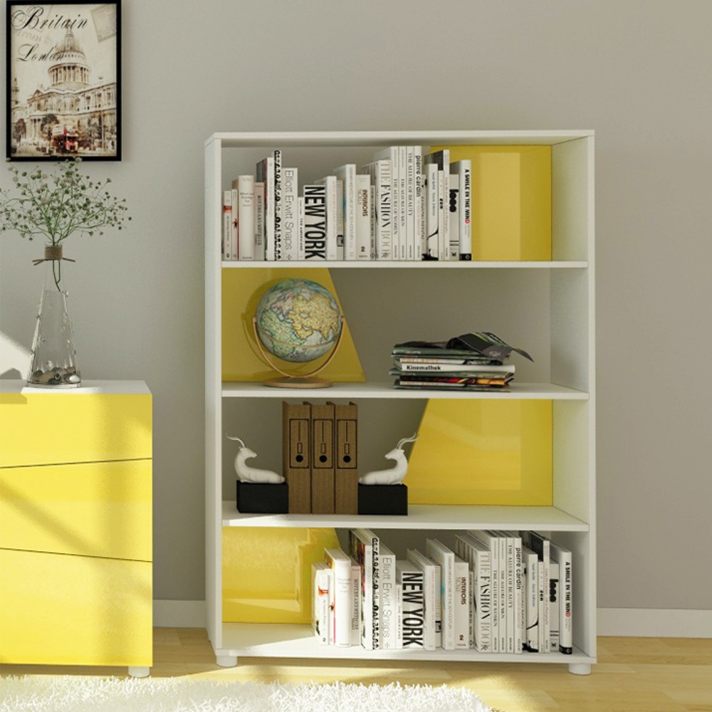 Modern White & Yellow Abstract Book Shelve NDH-R82-1