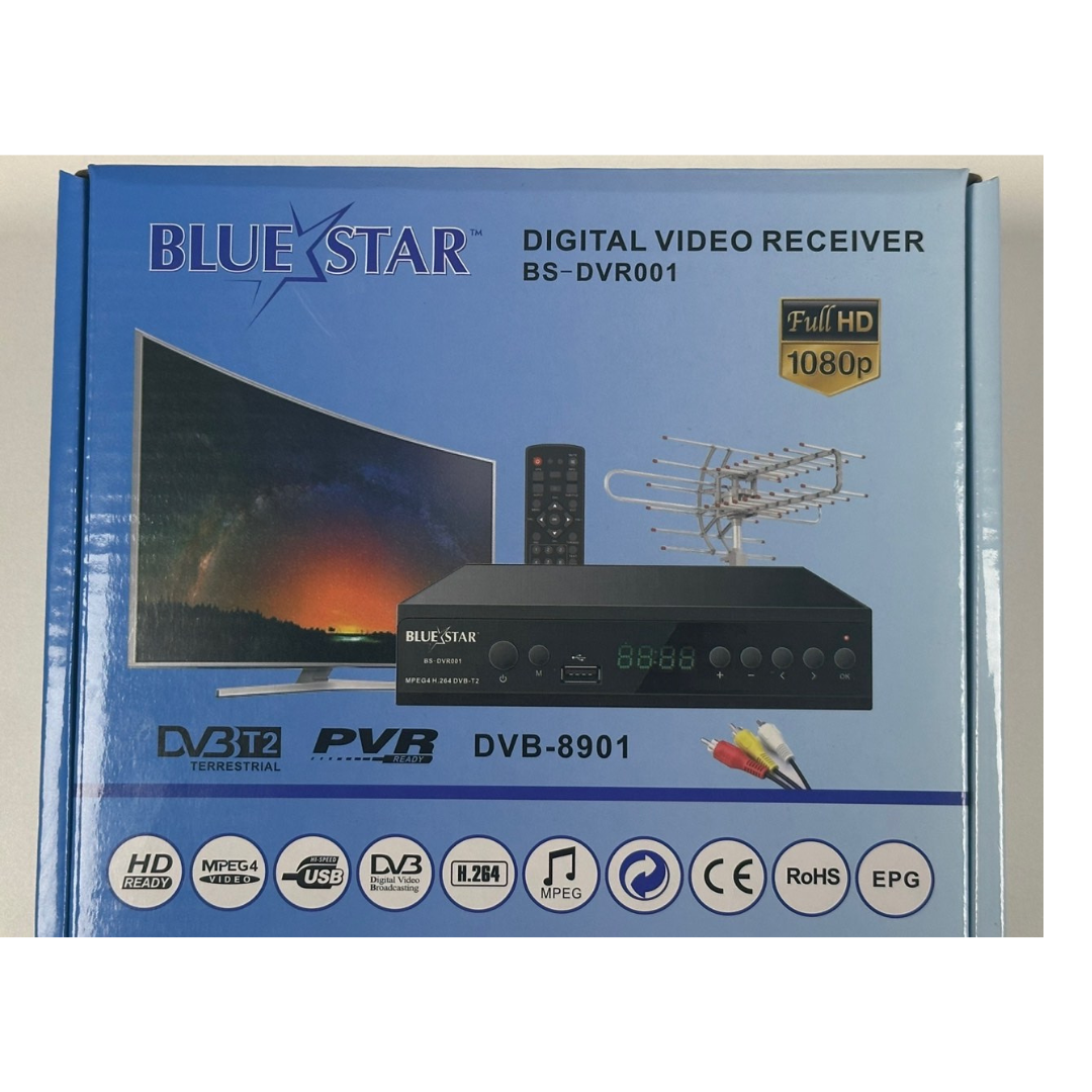 Blue Star HD 1080P PVR DVB-T2 Digital Terrestrial Receiver Broadcasting TV Box with Remote Control
