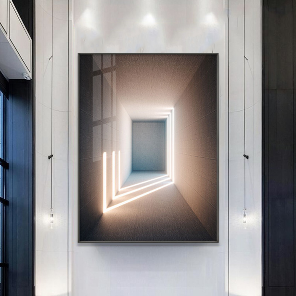 Modern luxury painting with aluminum frame and plexiglass