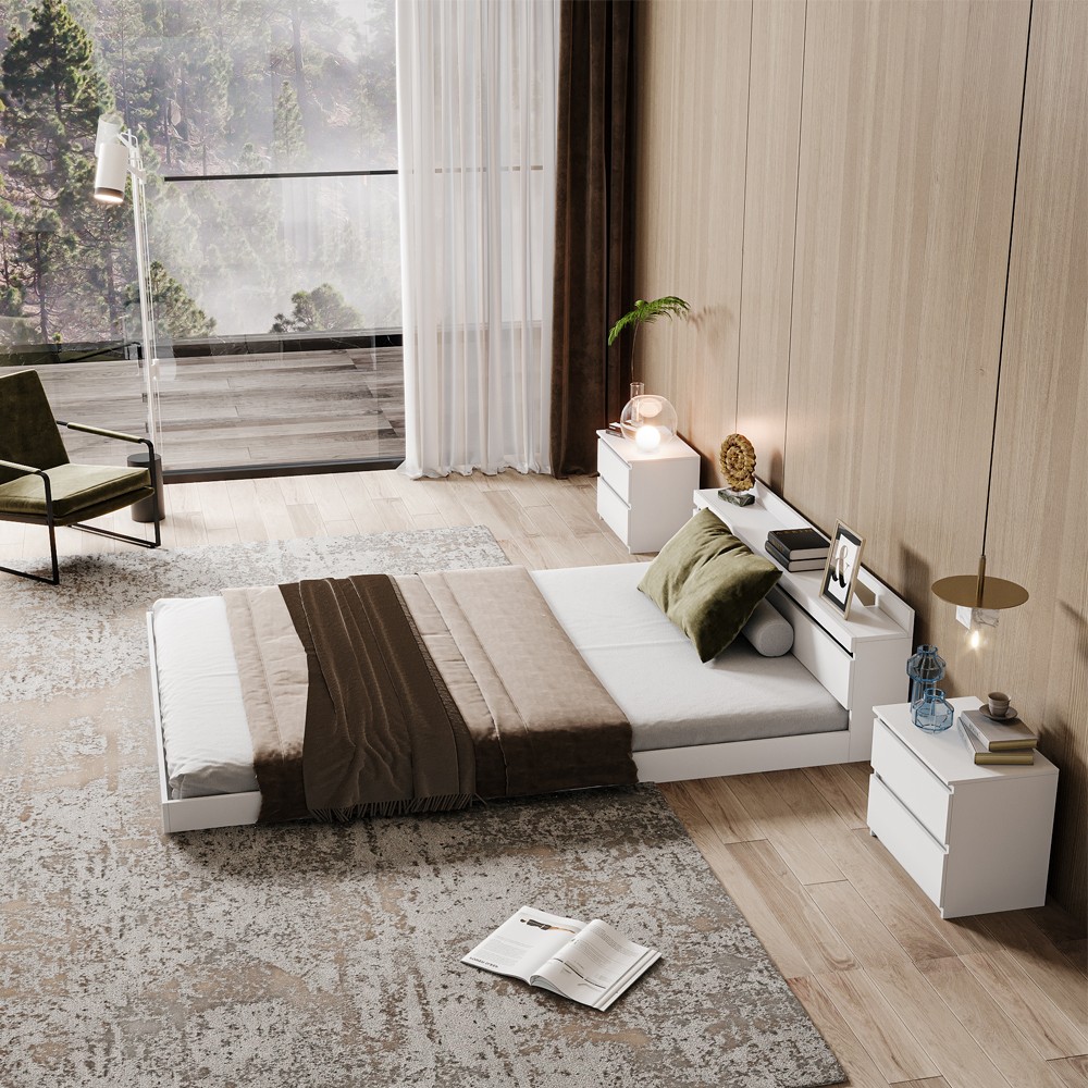 Modern Floor Bed White J-BD-001
