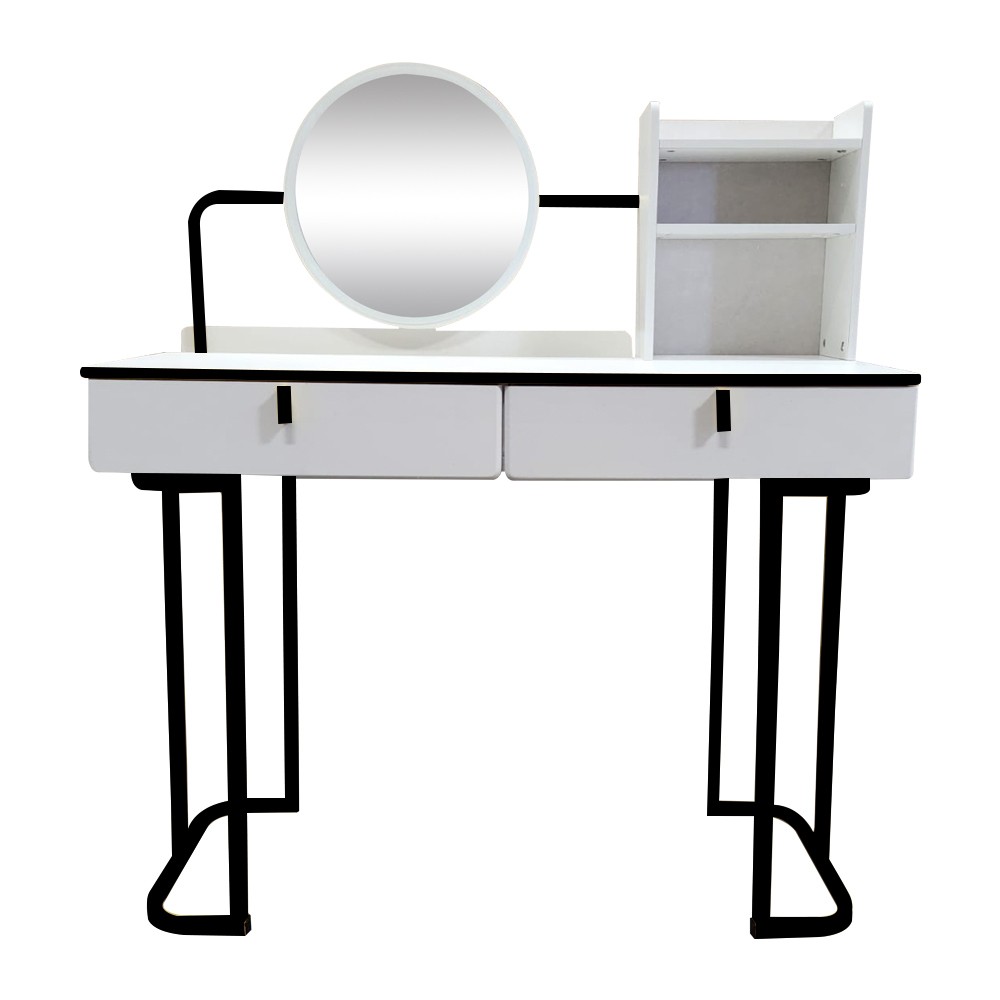 Modern White & Black 2 Drawer Dressing Table YE060112