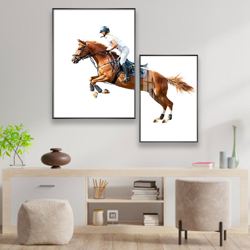 Horse Rider Jump Wall art set of 2