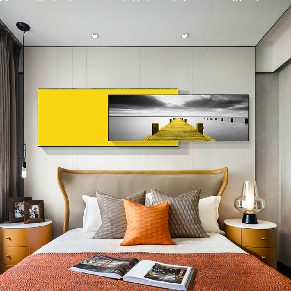 Framed wall art hanging painting – Yellow