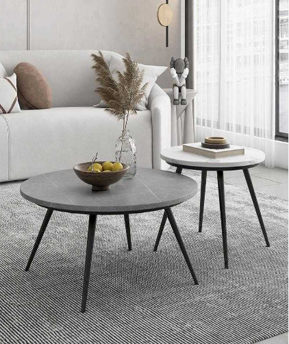 Modern Set Of Two Coffee Tables Black & White Z-052